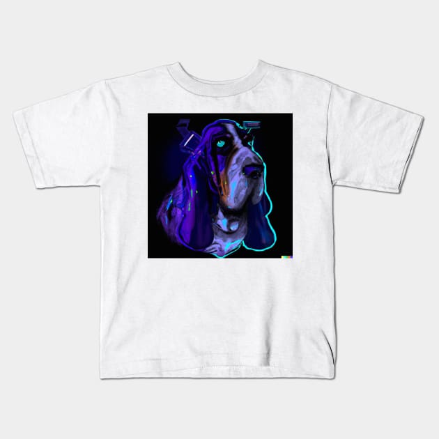 Cyber Punk basset hound Kids T-Shirt by GhostlierNation
